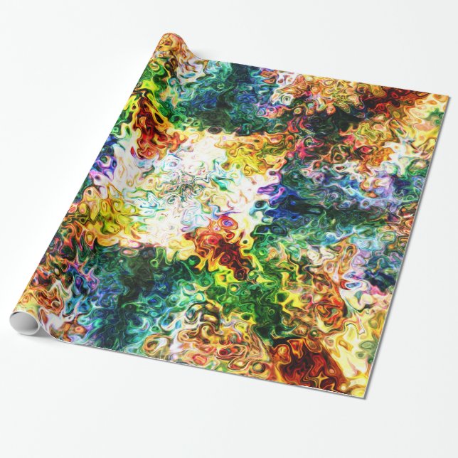 Twisted Rainbow Vapours Three Wrapping Paper (Unrolled)