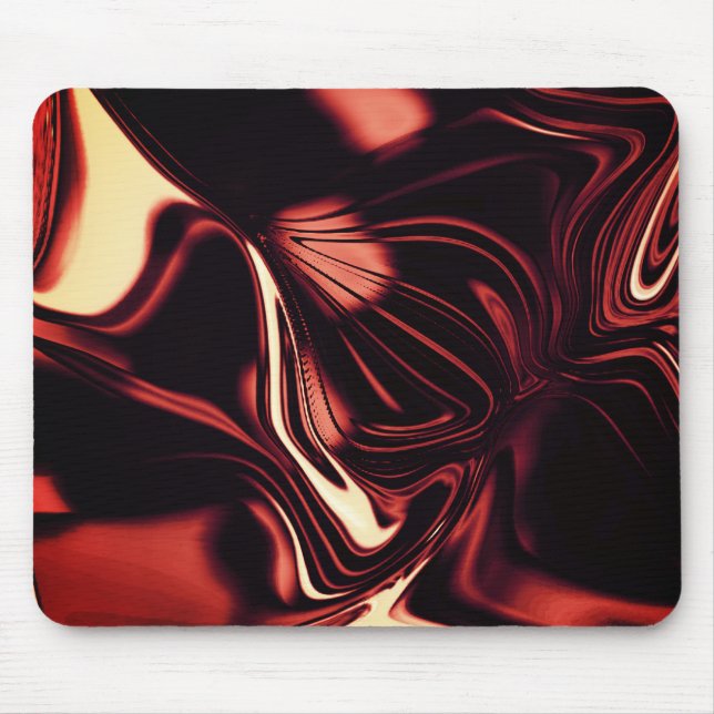 Twisted shapes in red that look like matte metal   mouse pad (Front)