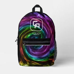 Twisted Smoke Multicolor Printed Backpack