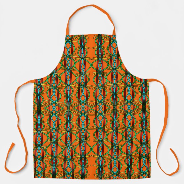 Twisted Southwestern Style Symmetrical Line Art Apron (Front)