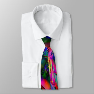 Twisted squares with colourful 'brushstrokes' tie
