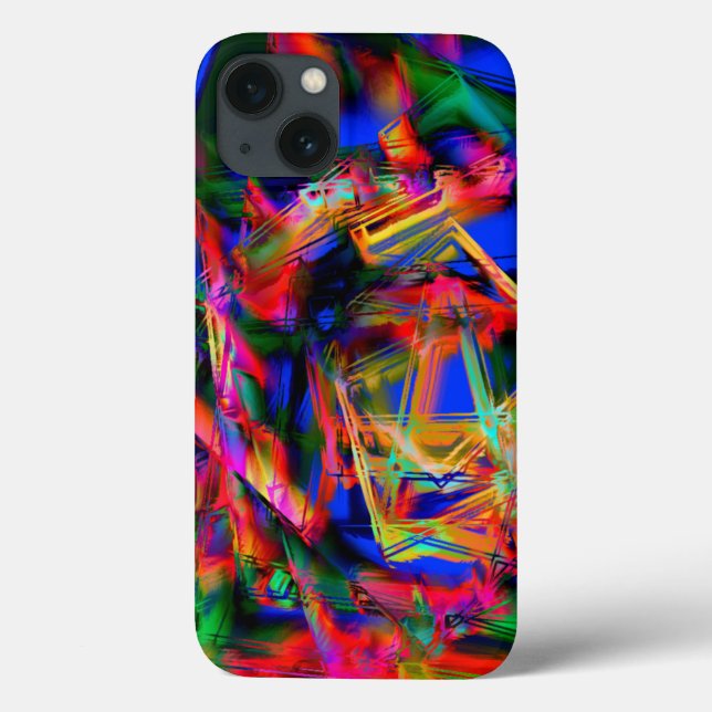 Twisted stained squares with coloured 'brushstroke Case-Mate iPhone case (Back)