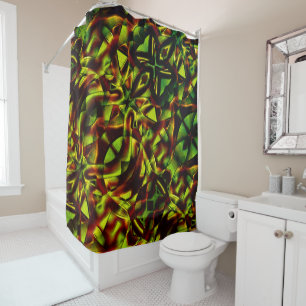 Twisted ties of burnt green tapes shower curtain