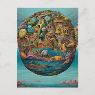 Twisted Town Oceanic Lowbrow Pop Surrealism Postcard