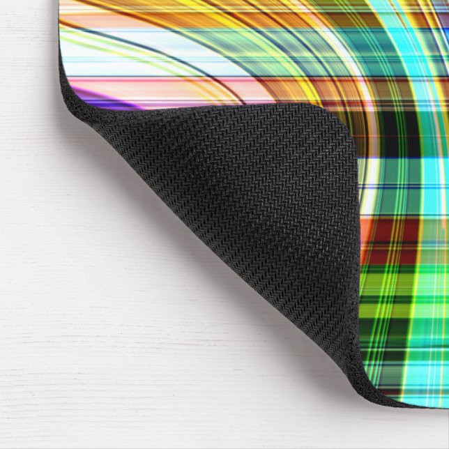 Twisted transparent coloured stripes crossing mouse pad (Corner)
