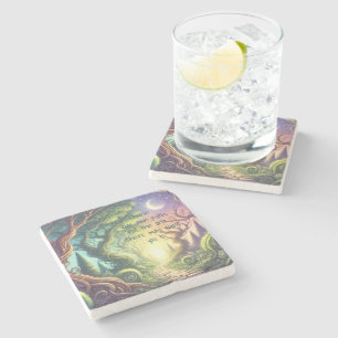 Twisted Tree Path & Quote Stone Coaster