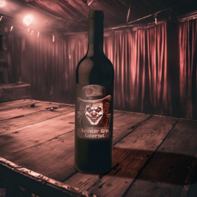 Twisted Trickster scary clown Wine Label (Creator Uploaded)