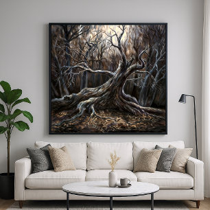 Twisted Woods - Creepy Nature Illustration Style Poster