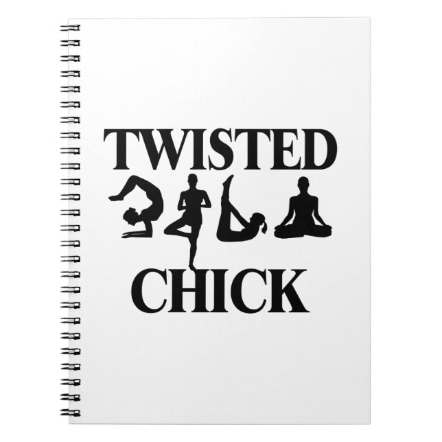 Twisted Yoga Chick Spiral Notebook (Front)