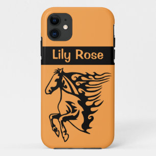 Twister Orange Pony Horse Stallion Bronco Line Art Case-Mate iPhone Case