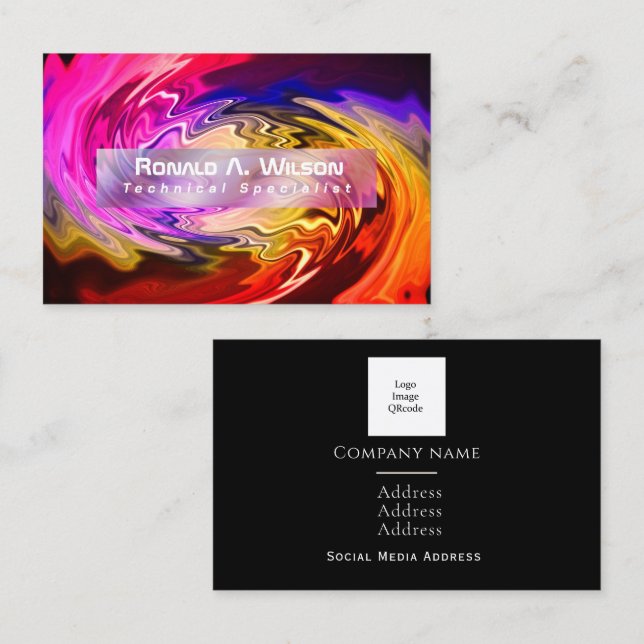 Twisting Liquid Multicolors Personalised Business Card (Front/Back)