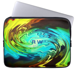 Twisting Liquid Multicolors Personalised Laptop Sleeve