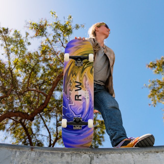 Twisting Liquid Multicolors Personalised Skateboard (Outdoor 1)