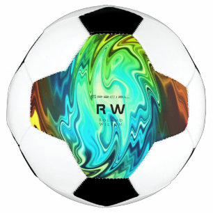 Twisting Liquid Multicolors Personalised Soccer Ball