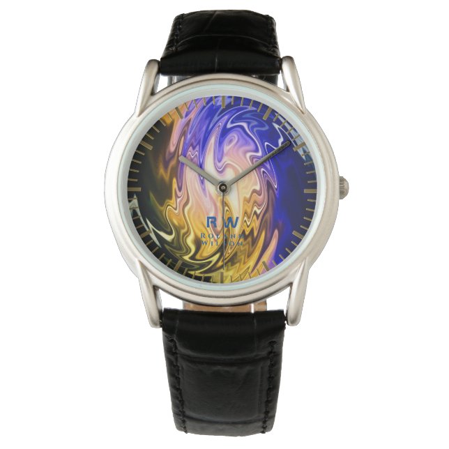 Twisting Liquid Multicolors Personalised Watch (Front)