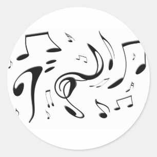 Twisting Musical Notes Sticker