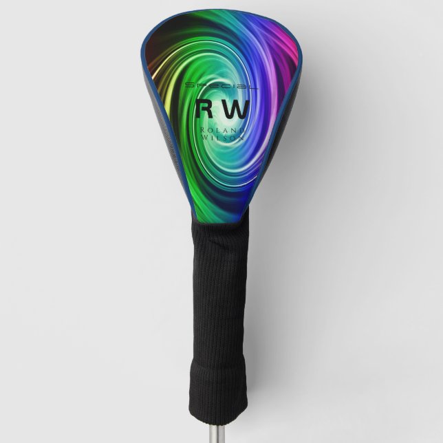 Twisting Red Multicolors Personalised Golf Head Cover (Front)