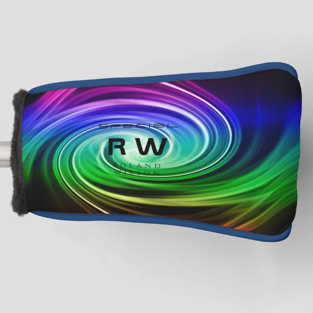 Twisting Red Multicolors Personalised Golf Head Cover (Front)