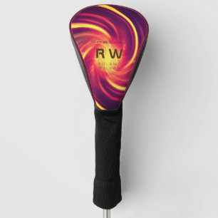 Twisting Red Orange Personalised Golf Head Cover