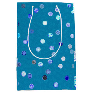 Twisty Polka Dot Spirals Blue Gift Bag