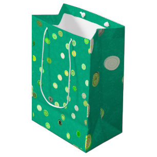 Twisty Polka Dot Spirals Green Gift Bag