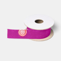 Twisty Polka Dot Spirals Pink Grosgrain Ribbon