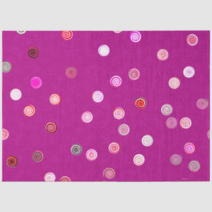 Twisty Polka Dot Spirals Pink Tissue Paper