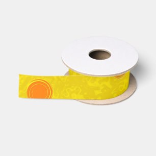 Twisty Polka Dot Spirals Yellow Grosgrain Ribbon Satin Ribbon