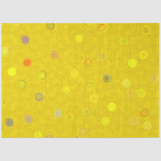 Twisty Polka Dot Spirals Yellow Tissue Paper