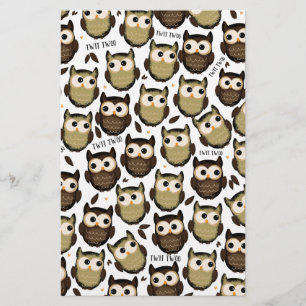 Twit twoo! cute owl pattern. stationery