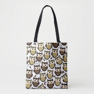 Twit twoo! cute owl pattern. tote bag