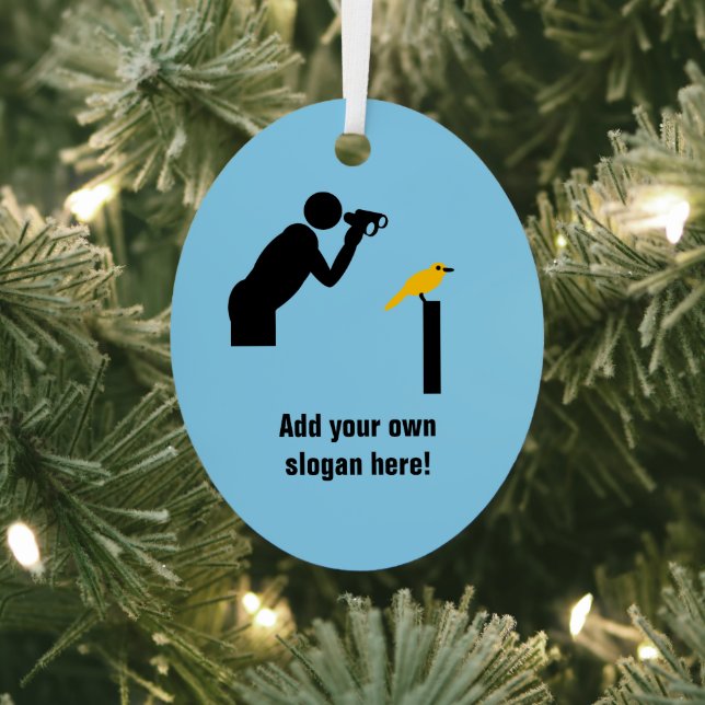 Twitcher / Birdwatcher - add a slogan and name to Metal Tree Decoration (Insitu)