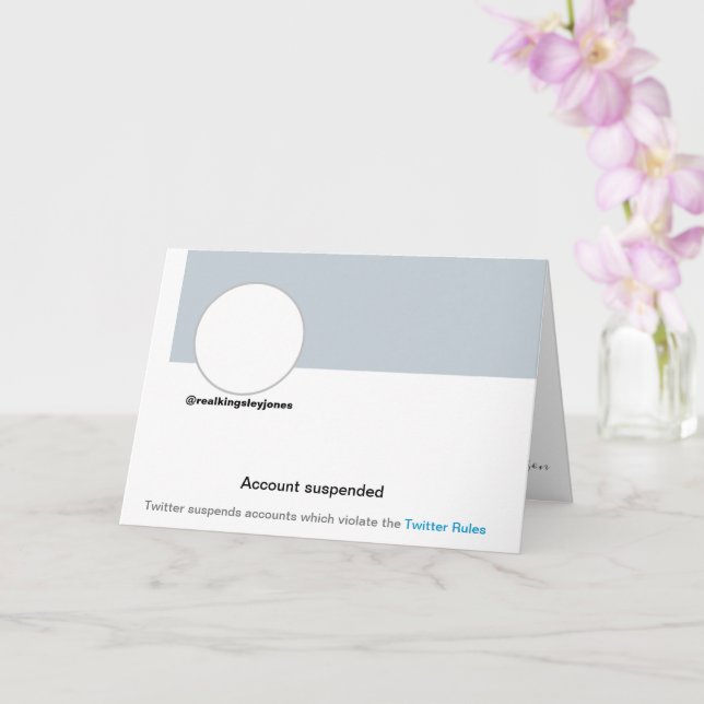 Twitter Ban Funny Humour Joke Birthday Card  (Orchid)