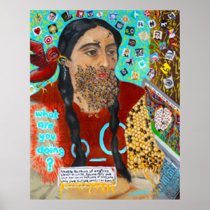 Twitter Bee Beard Print