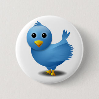Twitter bird 6 cm round badge
