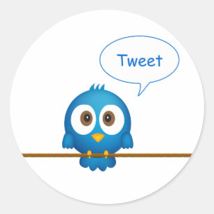 Twitter bird classic round sticker