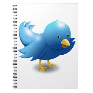 Twitter bird logo spiral notebook