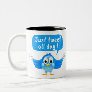 Twitter bird Two-Tone coffee mug