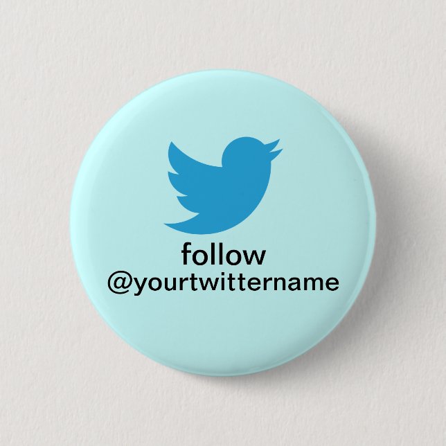 Twitter Button- Promote Yourself! 6 Cm Round Badge (Front)