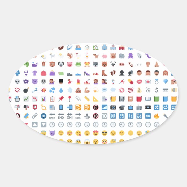 Twitter Emoji (Twemoji) Oval Sticker (Front)