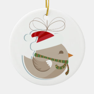 Twitter Like Bird with Hat/Christmas Ornament