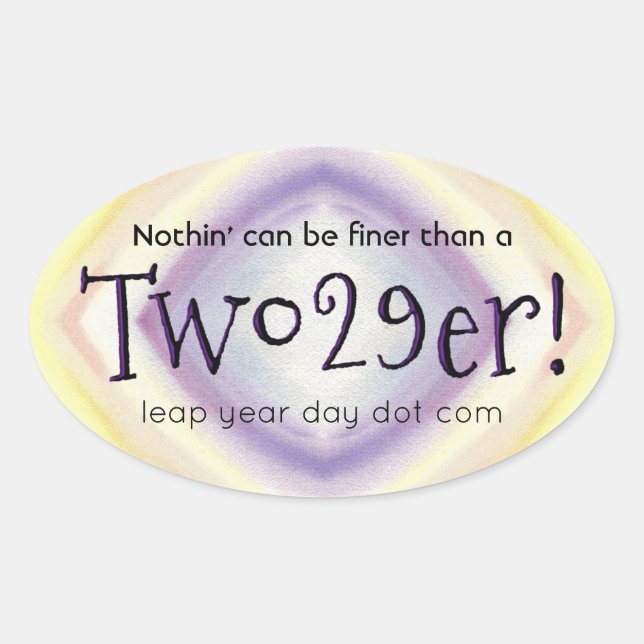 Two 29'er! oval sticker (Front)