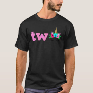 Two 2 Year Old Unicorn Birthday T-Shirt