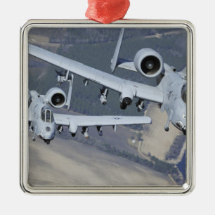Two A-10C Thunderbolt II aircraft fly in format Metal Tree Decoration