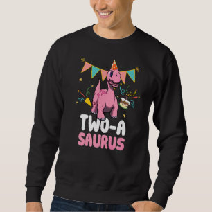 Two A Saurus Dinosaur  Cute Kiddo Apatosaurus Sweatshirt