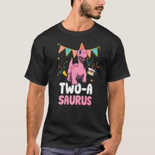 Two A Saurus Dinosaur Cute Kiddo Apatosaurus T-Shirt