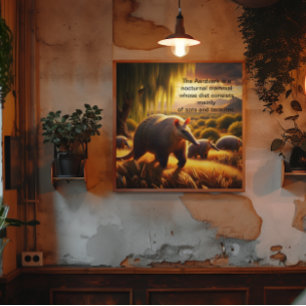  Two Aardvark Tender Anteater Maternal Love Poster