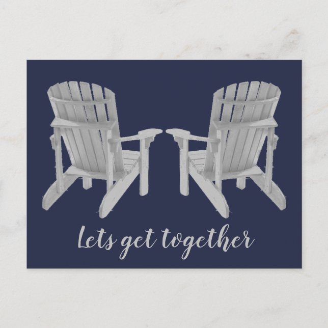 Two Adirondack chairs and your text Postcard (Front)