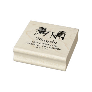 Two Adirondack Chairs Wedding Rubber Stamp