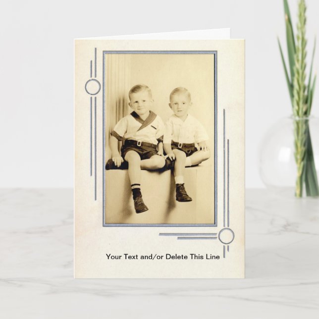 Two Adorable But Unknown Boys Card (Front)